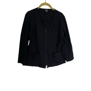 Eileen Fisher Black Zip Up Light Jacket Small